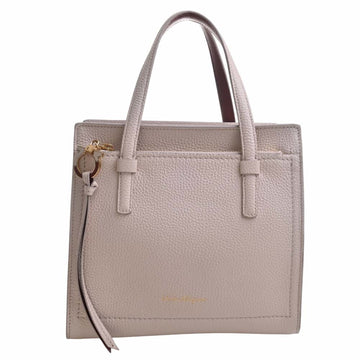 SALVATORE FERRAGAMO Ferragamo Amy Leather Gancini Handbag White Ladies