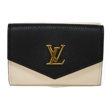 LOUIS VUITTON Trifold Wallet Portefeuille Lock Mini Tricolor Noir Creme LV Logo M80984 Ladies Bill Purse