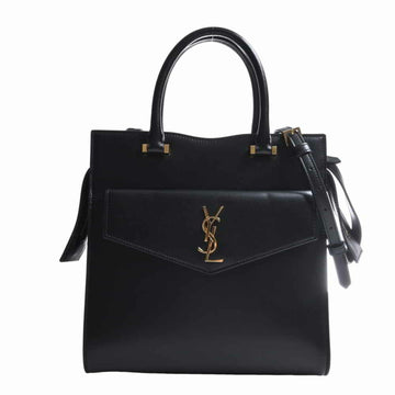 SAINT LAURENT Leather Uptown Small Handbag 636542 Black Ladies