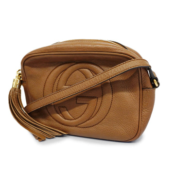 GUCCIAuth  Soho Shoulder Bag 308364 Women's Leather Shoulder Bag Brown