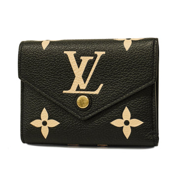 LOUIS VUITTONAuth  Monogram Empreinte Portofeuil Victorine M80968 Wallet Black