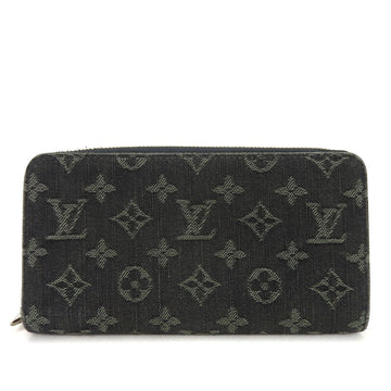 LOUIS VUITTON Round Long Wallet Zippy M95614 Monogram Noir Accessories Women's Denim Zip Around