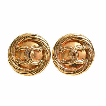 CHANEL Cocomark round earrings gold ladies