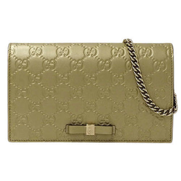 GUCCI wallet ladies chain long shoulder bag sima leather gold 431408