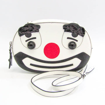 TOD'S Circus Clown Women's Leather Shoulder Bag Black,Red Color,White
