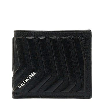 BALENCIAGA CAR bifold wallet folding 683427 black leather ladies