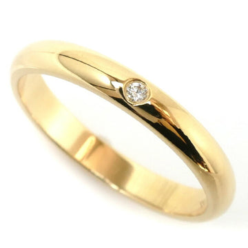 CARTIER K18YG Yellow Gold Wedding 1P Diamond Ring B4057648 No. 8 48 2.2g Ladies