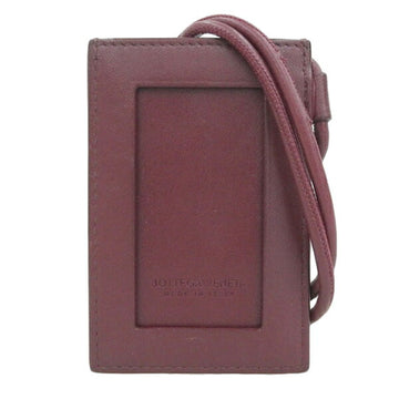 BOTTEGA VENETA Intrecciato Leather Badge Holder Pass Case Card - Bordeaux