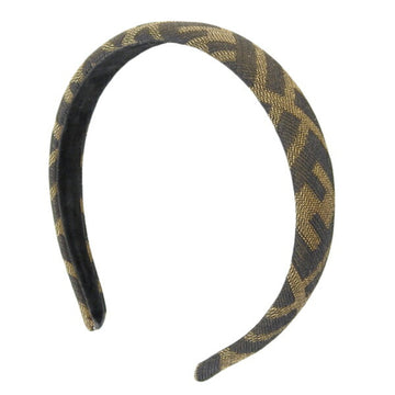 FENDI Canvas Zucca Headband Brown Ladies