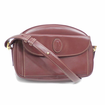 CARTIER shoulder bag mast line ladies bordeaux calf leather