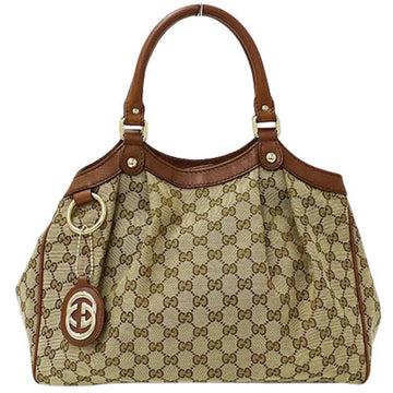 Gucci Bag Ladies Tote Handbag GG Canvas Beige Brown 211944