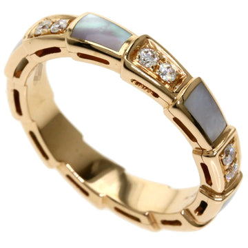 Bvlgari Serpenti Viper Shell Diamond # 50 Ring / K18 Pink Gold Ladies BVLGARI