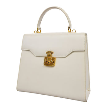 GUCCI[3za0228] Auth  handbag lady lock 000 1274 0192 leather white gold metal