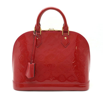 LOUIS VUITTON Monogram Verni Alma PM Handbag Pom d'Amour Red M90096