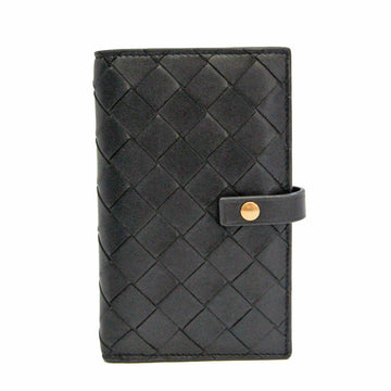 BOTTEGA VENETA Intrecciato Men,Women Leather Middle Wallet [bi-fold] Black