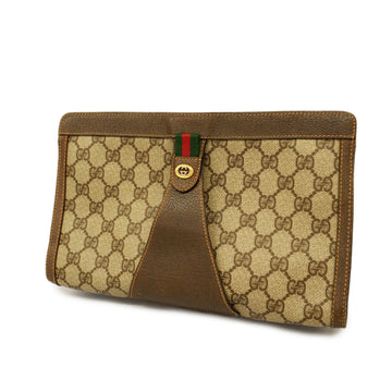 GUCCI Sherry Line Clutch Bag 156 01 033 Women's GG Supreme Clutch Bag Beige