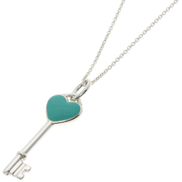 TIFFANY Heart Key Enamel Necklace Silver Women's &Co.
