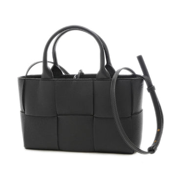 BOTTEGA VENETA Mini Arco 2Way Tote Bag Leather Black with Pouch 709337