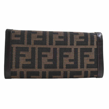 Fendi Zucca Pattern Canvas Folio Long Wallet Brown