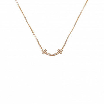 TIFFANY T Smile/Mini Necklace/Pendant K18PG Pink Gold
