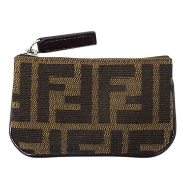 Fendi Wallet Women's Men's Coin Case Purse Zucca Canvas Brown