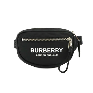 BURBERRY body bag waist pouch nylon black silver metal fittings 8029091 Body Bag