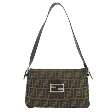 FENDI Zucca Pattern FF Mamma Bucket Baguette One Shoulder Bag Canvas Brown