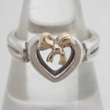 TIFFANY & Co. Ring Heart Ribbon Silver Gold SV925 AU750 Approx. 12 Ladies