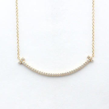 TIFFANY Smile Small Pink Gold [18K] Diamond Men,Women Fashion Pendant Necklace [Pink Gold]