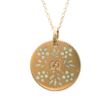 GUCCIPolished  GG Blooms 18K Pink Gold Pendant Necklace BF562253