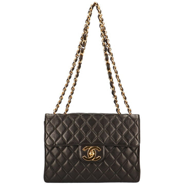 CHANEL S Flap 30 Chain Big Matrasse Shoulder Bag Lambskin Black Women's