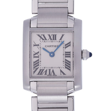 CARTIER Tank Française W51008Q3 Women's SS Watch Quartz White Dial