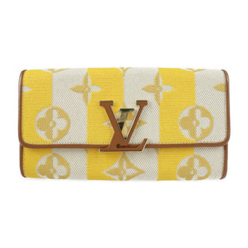 Louis Vuitton Portefeuille Capucine Monogram Bifold Wallet M80416 Canvas Leather Jaune Yellow Series Gold Metal Fittings Long