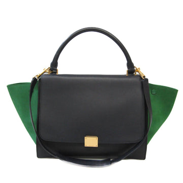 CELINE Trapeze Medium Women's Leather,Suede Handbag,Shoulder Bag Black,Green,Navy