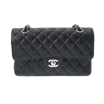 CHANEL Matelasse Chain Shoulder Black A01113 Women's Caviar Skin Bag