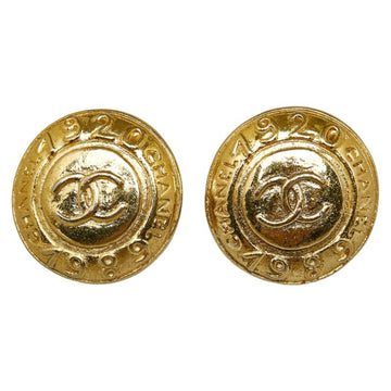 CHANEL Cocomark Earrings Gold Plated Women's