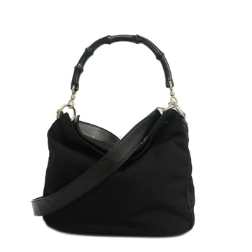 GUCCIAuth  Bamboo 2way Bag 001 1638 Women's Nylon Black