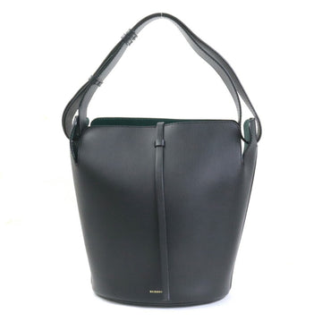BURBERRY shoulder bag bucket leather black ladies
