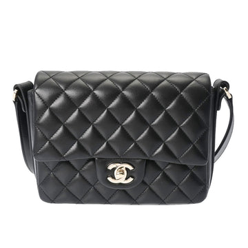 CHANEL Matelasse Ruffle Shoulder 20cm Black SG Hardware Ladies Lambskin Bag