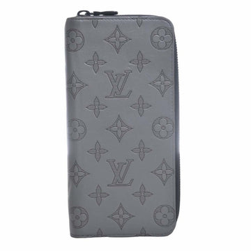 LOUIS VUITTON Monogram Shadow Zippy Vertical Round Long Wallet M81384 Gray Men's