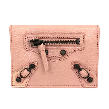 Balenciaga business card holder case 253050 classic double leather pink wallet