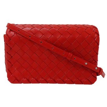 Bottega Veneta Leather Shoulder Bag Red Color