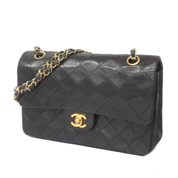 Chanel Matelasse W Flap W Chain W Flap W Chain Women's Leather Shoulder Bag Black