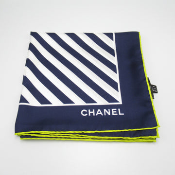 CHANEL COCO Mark scarf Blue silk