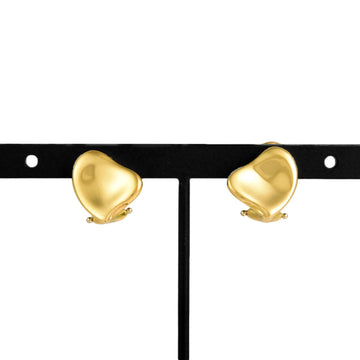 TIFFANY&Co Full Heart Earrings K18YG Gold Elsa Peretti