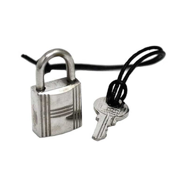 HERMES Key Cadena Silver Padlock Metal  1 Lock Women's Men's