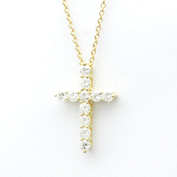 TIFFANY Small Cross Diamond Pendant Yellow Gold [18K] Diamond Men,Women Fashion Pendant Necklace [Gold]