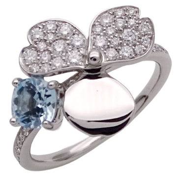 TIFFANY&Co. Ring Women's Flower Aquamarine Diamond PT950 Platinum Paper About No. 12 Polished
