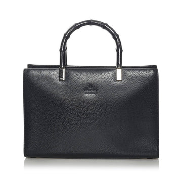 Gucci Bamboo Handbag 0021035 Black Leather Ladies GUCCI