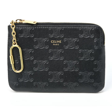 CELINE Triomphe Coin & Card Pouch Case 10C663BFU.38NO Black